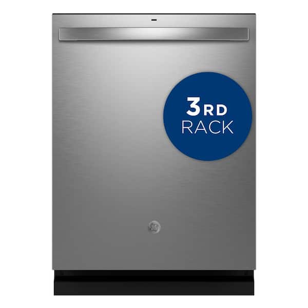 GE 24 in. Top Control Built-In Tall Tub Dishwasher in Fingerprint Resistant Stainless with Dry Boost, 3rd Rack, and 47dBA