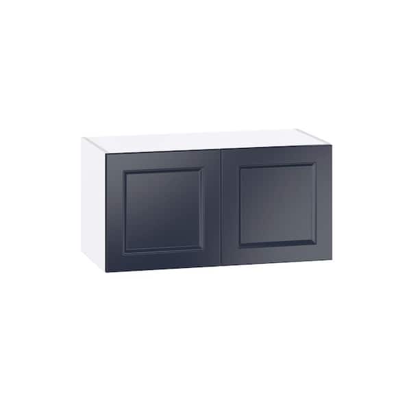 J COLLECTION Laramie 30 in. W x 14 in. D x 15 in. H Assembled Wall Bridge Kitchen Cabinet in Painted Blue