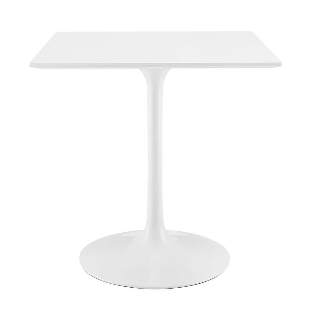 Lippa Square Modern White Wood 28In Pedestal Dining Table with Seating capacity of 2