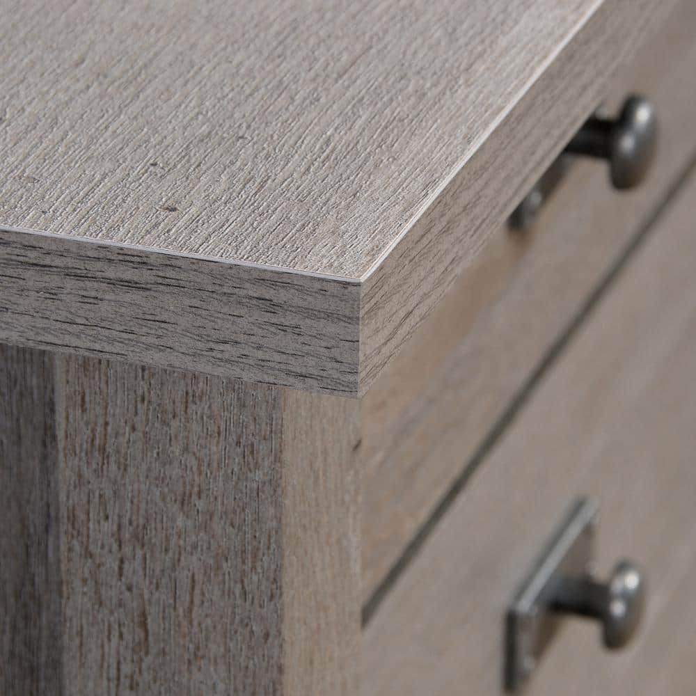 Mystic Oak Coastal Desk with Letter-Size File Drawer and Storage Shelf