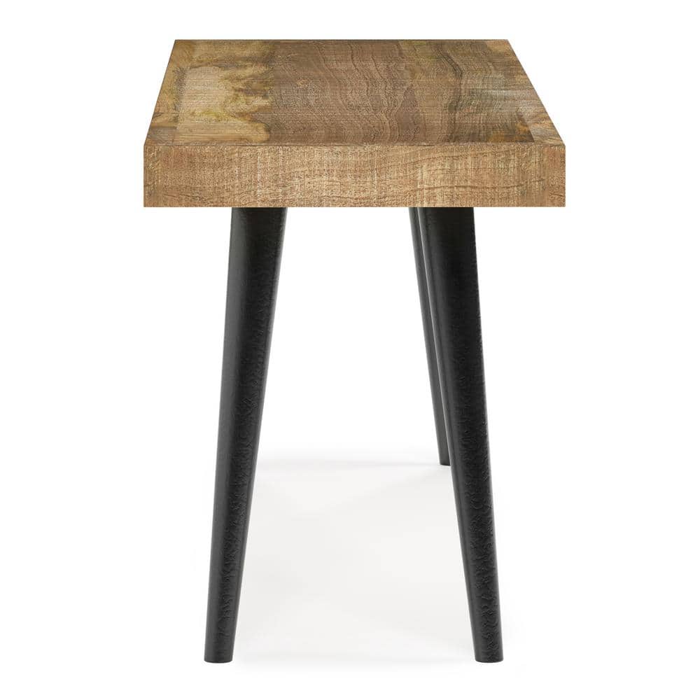 Durham 43" Distressed Natural Mango Wood Industrial Bench