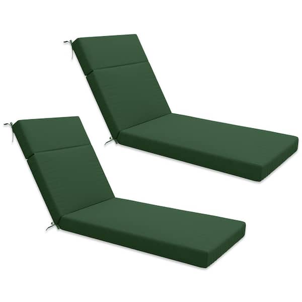 Kimunuk 71 in. x 21 in. x 4 in. (2-Pack) Outdoor Water-Resistant Replacement Chaise Lounge Seat Cushion Green