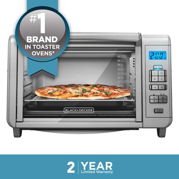 BLACK+DECKER 1500 W 6-Slice Stainless Steel Countertop Toaster Oven with  Built-In Timer TO3280SSD - The Home Depot