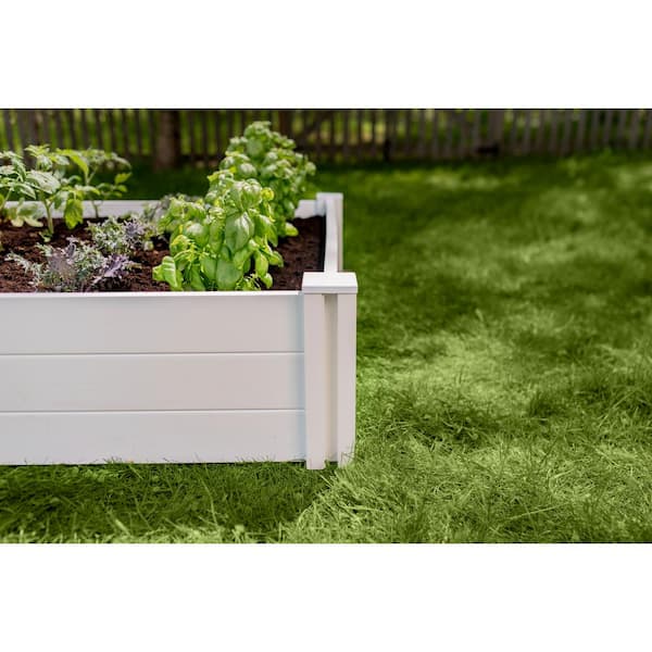 Vita Gardens VT17108 4X4 Vinyl Raised x 4ft Modular Garden Bed Renewed White 11 H 