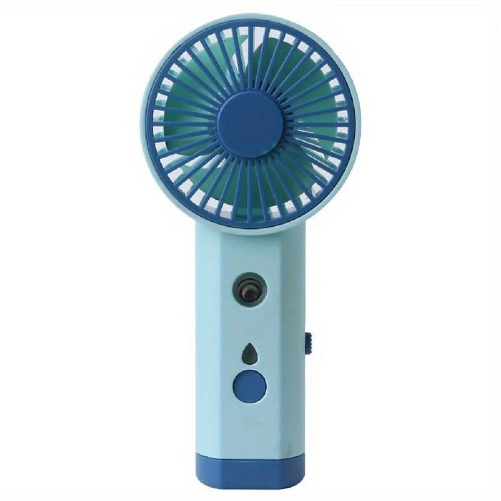 Mini Portable USB Rechargeable 2.5 in. 1 Fan Speeds Personal Misting Fan in Blue with Humidification Spray and Lanyard price history on PriceWatchPro