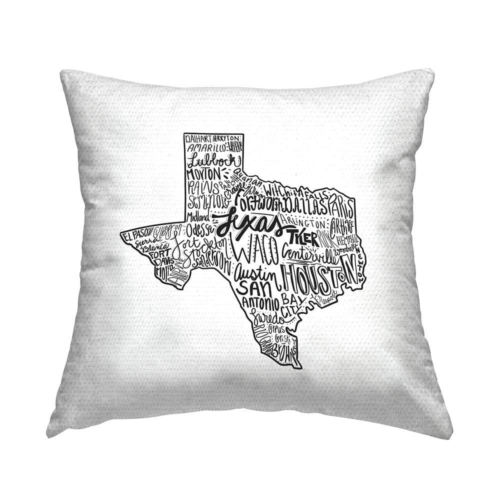 Texas State Outline Shape City Typography Black Square Outdoor Throw Pillow price history on PriceWatchPro
