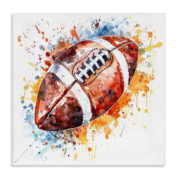 Football Chromatic Splash by LSR Design Studio Unframed Sports Graphic Art Print 36 in. x 36 in.