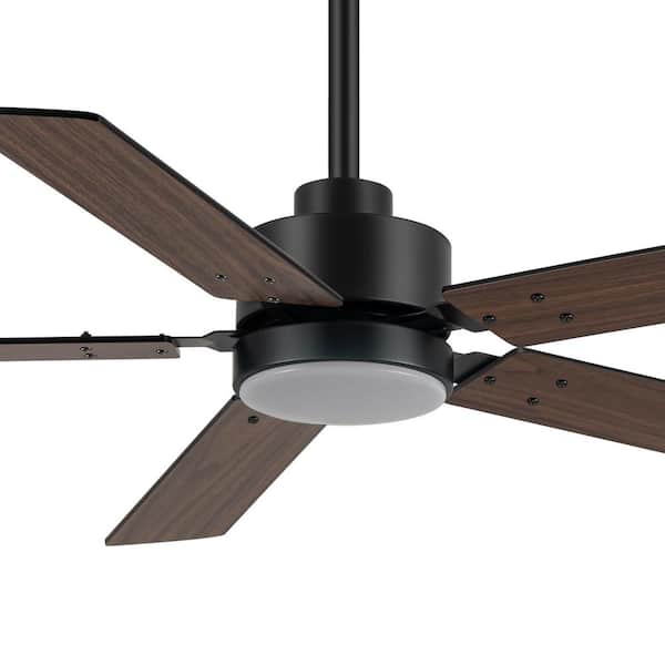 Alonso 48 in. Indoor Black Ceiling Fan with Integrated LED Light and Remote Control Included