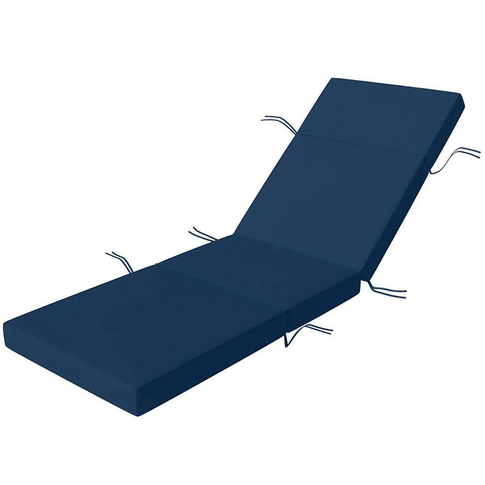 21 x 72 All-Weather Outdoor Lounge Chair Soft Cushion, Water-repellent Reversible Design Cushion in Navy Blue price history on PriceWatchPro