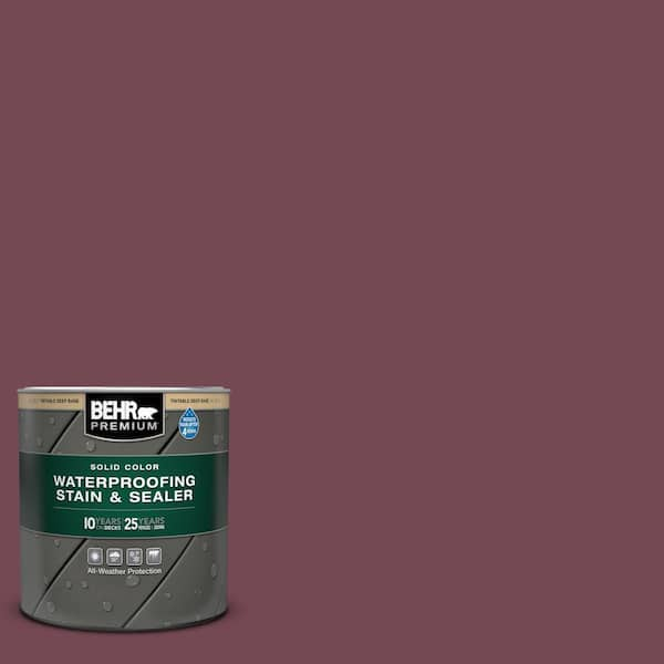 BEHR PREMIUM 1 qt. #PPU2-20 Oxblood Solid Color Waterproofing Exterior Wood Stain and Sealer