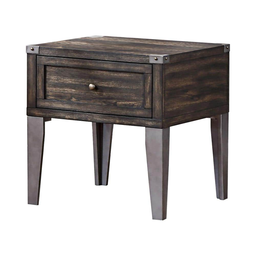 Furniture of America Luca Gray and Dark Oak End Table IDF4387E The Home Depot