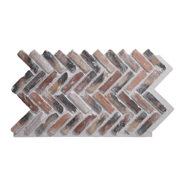 Ekena Millwork Everstone Herringbone Faux Brick 46.5 in. x 25.25 in. Polyurethane Siding