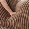 J&E Home 118 in. Brown Rabbit Plush Modular Sectional Sofa