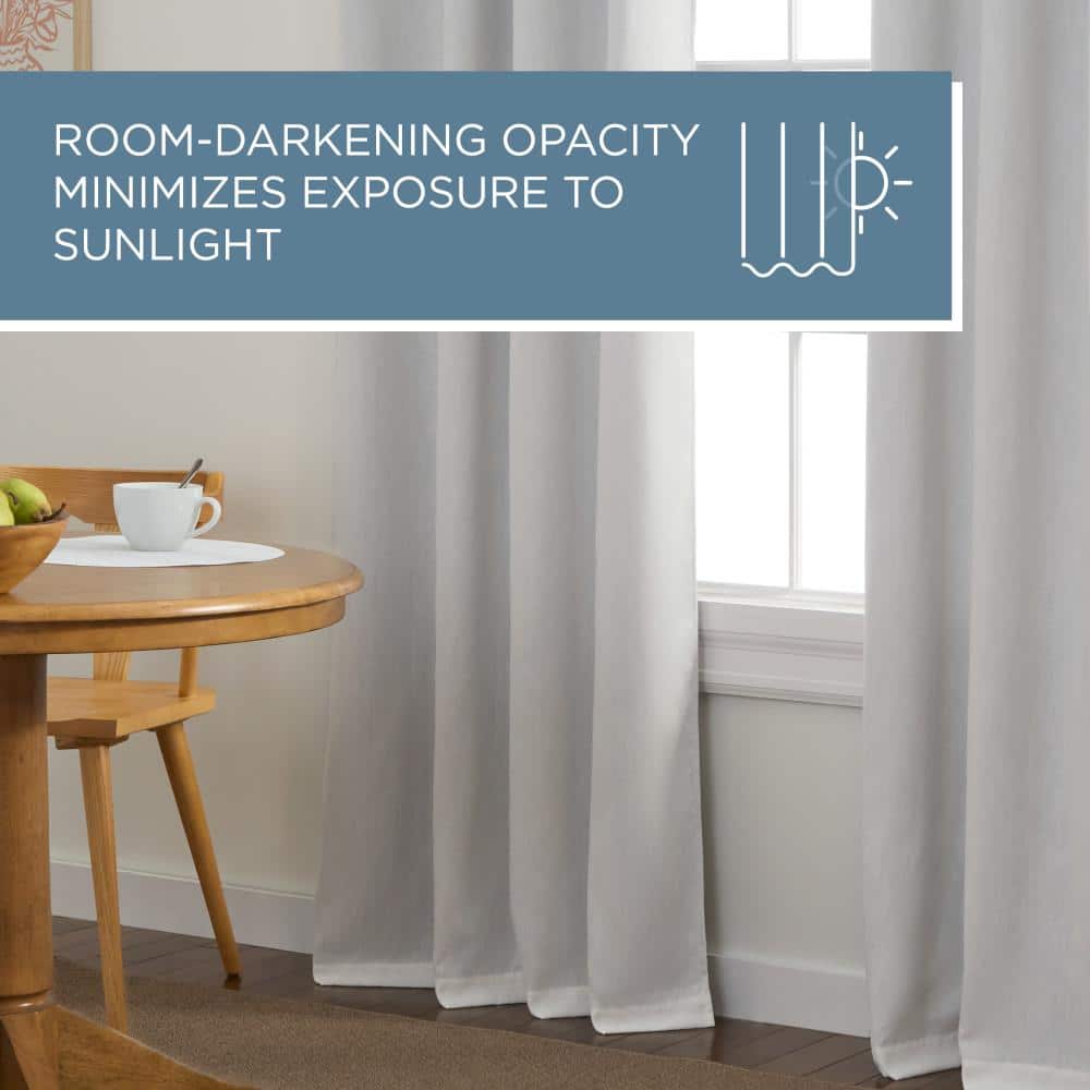 Ivory Linen Texture Blackout Grommet Window Panels, 50" x 84"