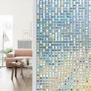 17.7 in. x 78.8 in. No Glue Self Static Removable Frosted Glass Privacy Window Film, Mosaic