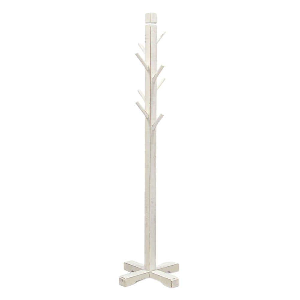 Rena Rustic White Hat and Coat Rack Stand with 8-Wood Hooks price history on PriceWatchPro