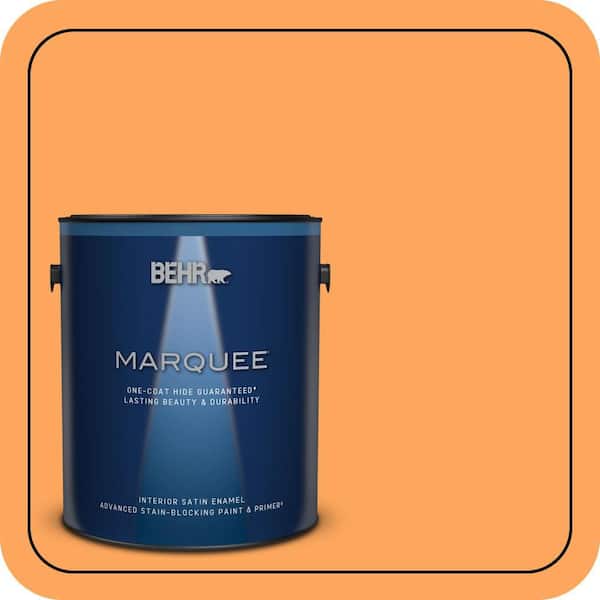 BEHR MARQUEE 1 gal. #270B-5 Melon Satin Enamel Interior Paint & Primer
