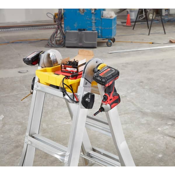 Gorilla Ladders - 22 ft. Reach MPXA Aluminum Multi-Position Ladder with Project Bucket, 300 lbs. Load Capacity