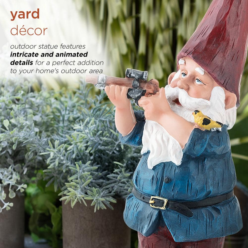 Multicolor Polyresin Animated Garden Gnome Lawn Decoration
