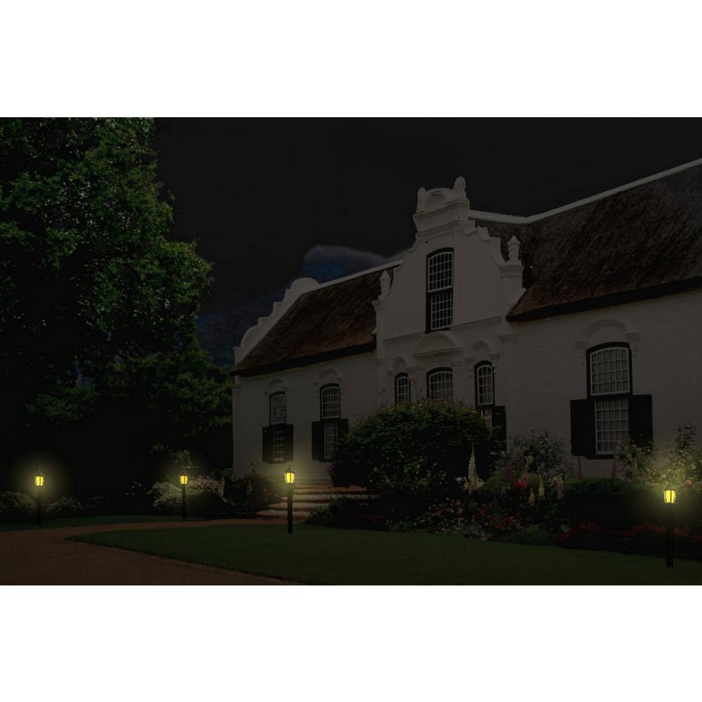 Black Solar LED Pathway Light with Amber and White Modes
