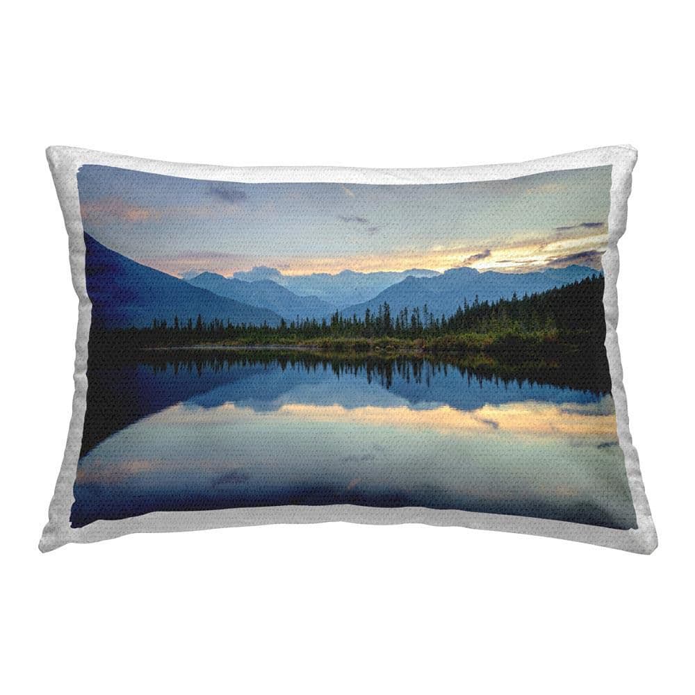Blue Mountain Reflection Outdoor Printed Throw Pillow by Margaret Clavell price history on PriceWatchPro