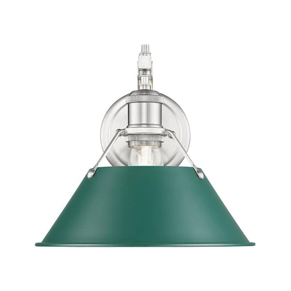 Orwell 1-Light Wall Sconce in Pewter with Pine Green
