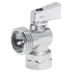 1/2 in. FIP Inlet x 3/4 in. Male Hose Thread Outlet 1/4 in. Turn Angle Valve, Chrome