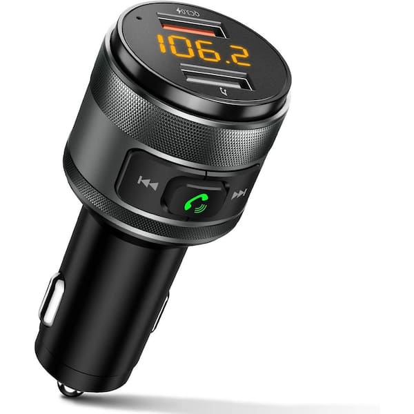 Bluetooth 5.3 FM Transmitter Wireless Car Radio Adapter Music Player with Hands-Free Calling 2 USB Ports Charger