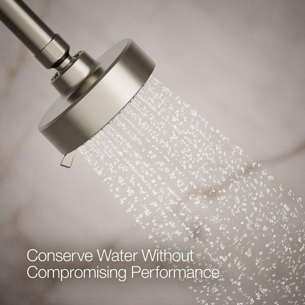 Vibrant Brushed Nickel Multifunction Wall Mounted Showerhead