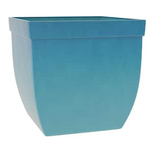 AquaPots Lite Urban Courtyard 17.5 in. W x 18.3 in. H Turquoise Composite Self-Watering Pot