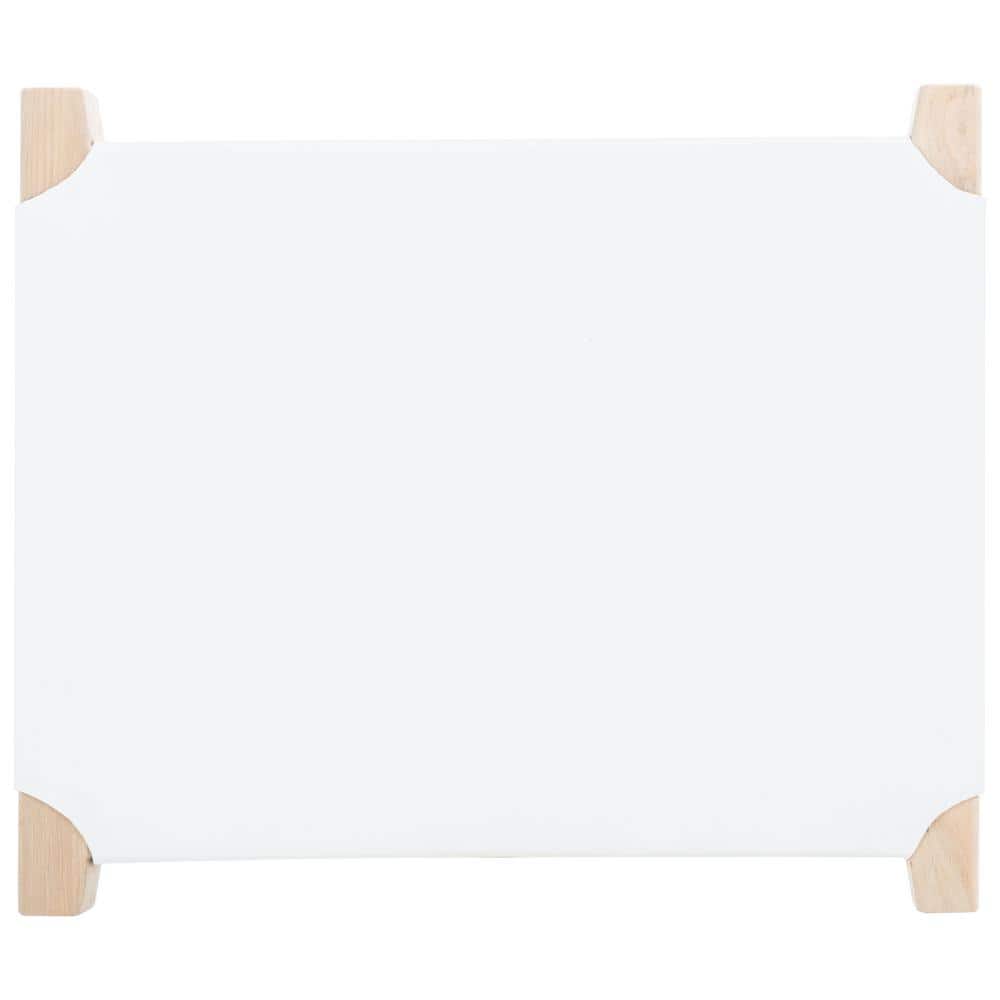 Sawhorse-Inspired White Leather and Natural Wood Counter Stool