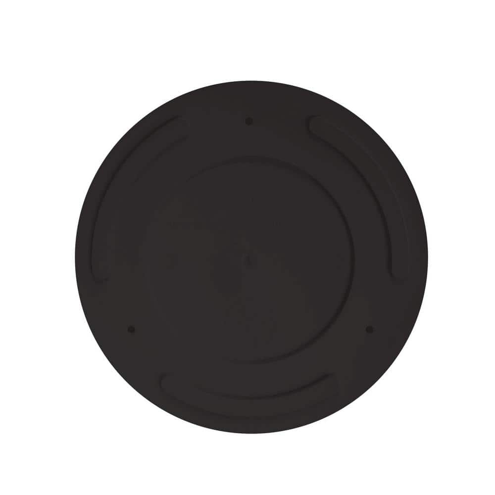 12" Black Polypropylene Round Planter with Saucer Tray