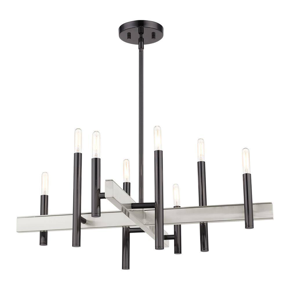 Denmark 8-Light Black Chrome Candelabra Chandelier