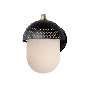 Perf 1-Light Gold Outdoor Hardwired Wall Sconce
