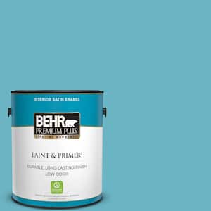 1 gal. #530D-5 Riverside Blue Satin Enamel Low Odor Interior Paint & Primer