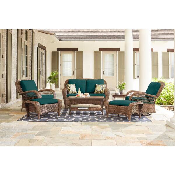 hampton bay beacon park brown wicker outdoor patio sofa