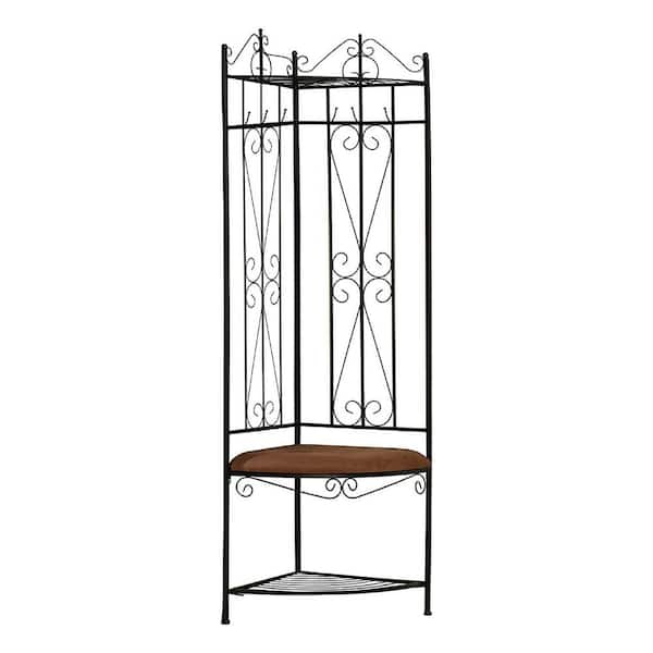 Kings Brand Furniture Black Metal Corner Hall Tree