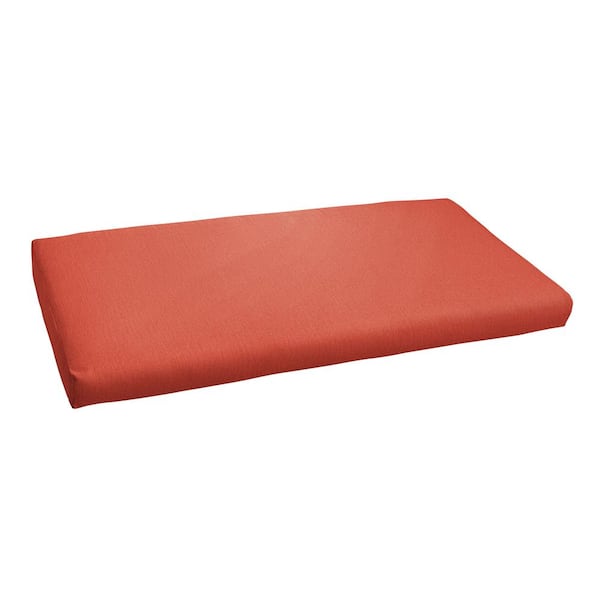 1101Design 48 x 17 Indoor/Outdoor Round Front Bench Cushion in Sunbrella Canvas Persimmon
