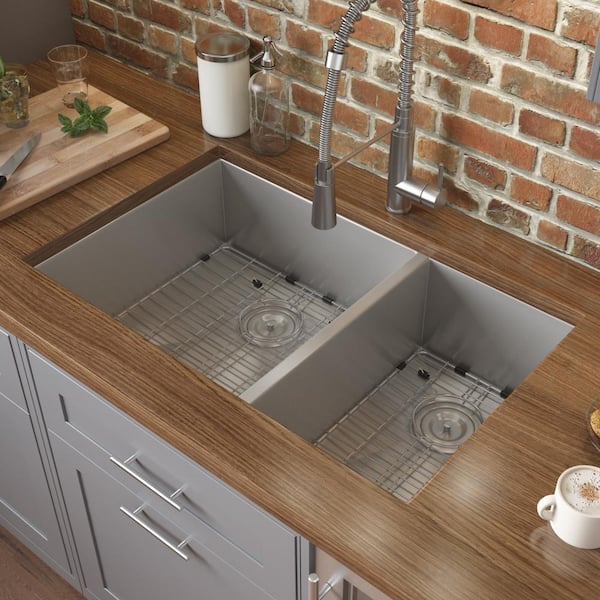 Nesta 32 in. Undermount 60/40 Double Bowl 16-Gauge Stainless Steel Kitchen Sink