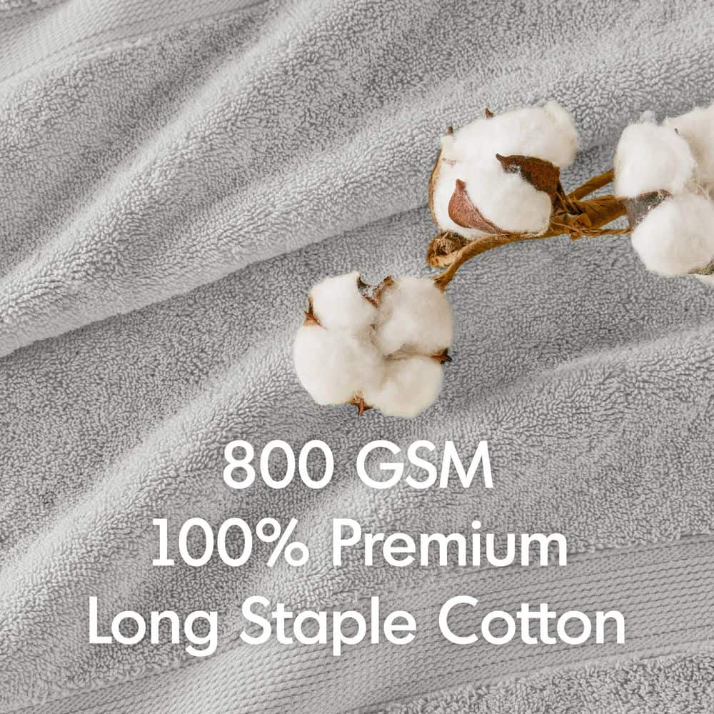 Luxurious Silver 800GSM Cotton Bath Sheet Set, 2 Pieces
