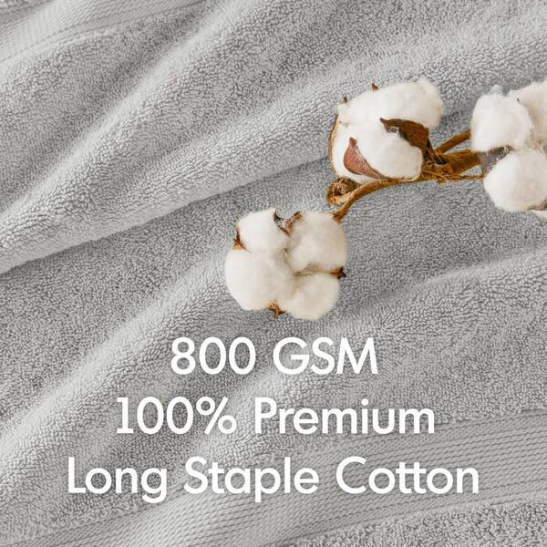 800gsm Silver 100% Cotton Bath Sheet (Set of 2)