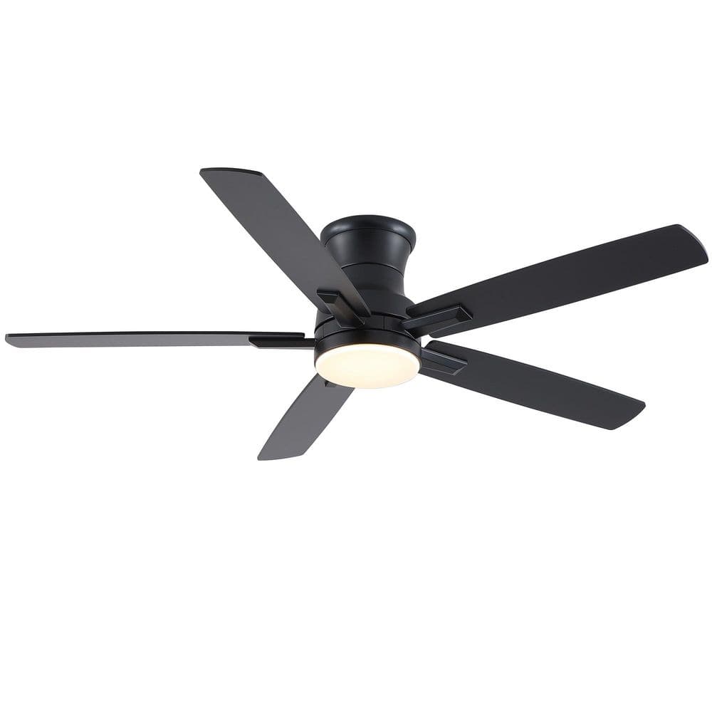 Kaleido 52 in. Matte Black Low Profile Standard LED Ceiling Fan with Light, Reversible Blades and Remote Included price history on PriceWatchPro
