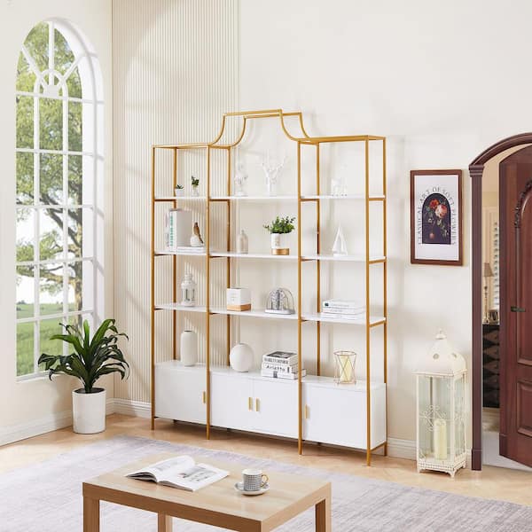 Have A Question About Funkol 78 In. 4 Tiers Home Office Gold Frame Open 