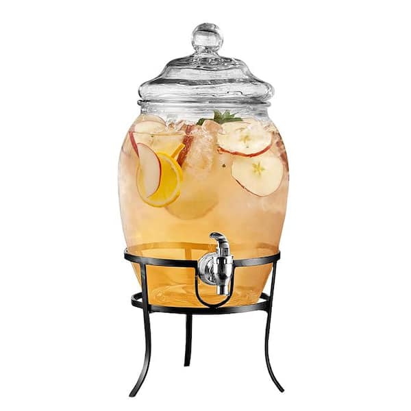 Gibson Home Chiara 2 Gallon Mason Cold Drink Dispenser with Yellow