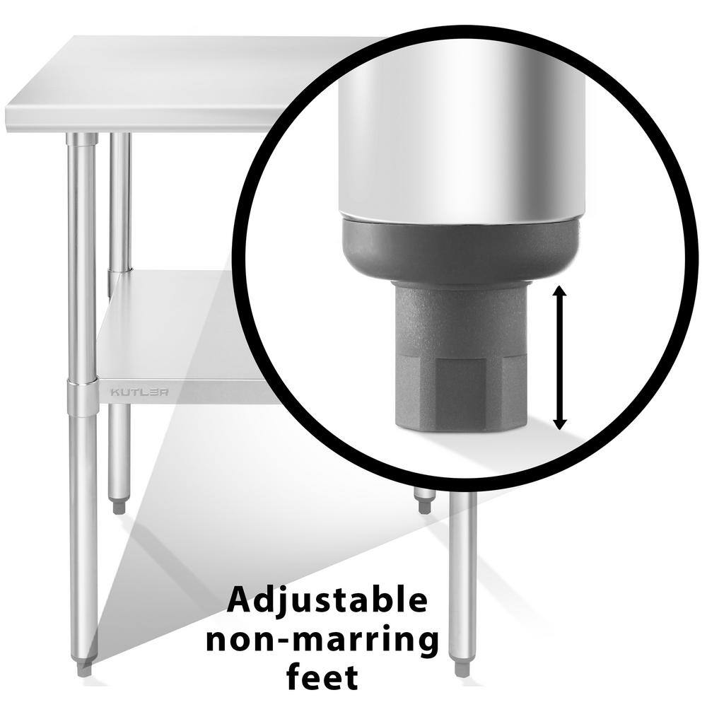 AmGood 30" x 30" Stainless Steel Utility Work Table with Galvanized Shelf