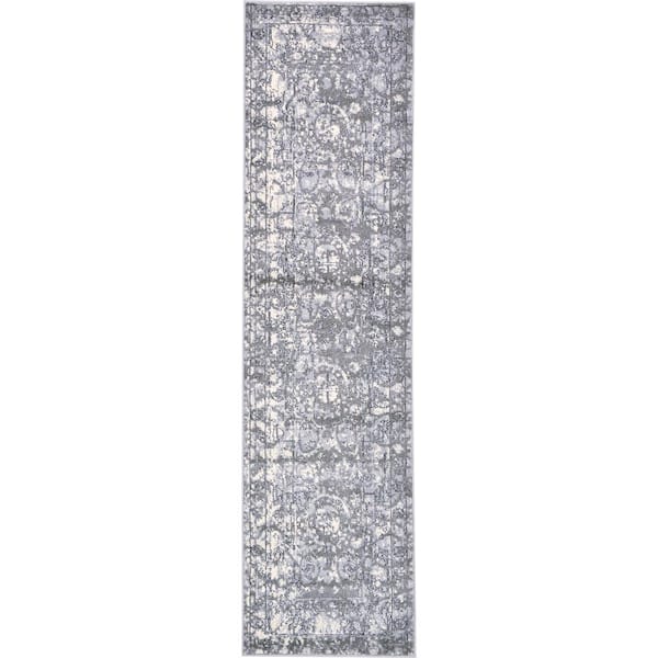 Unique Loom La Jolla Vintage Gray 2' 7 x 10' 0 Runner Rug