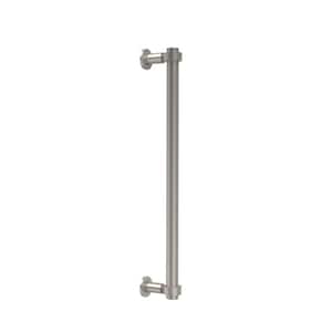 Contemporary 18 in. Back to Back Shower Door Pull in Satin Nickel