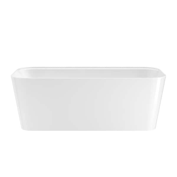 Barclay Products Tambora 66.75 in. x 31.62 in. Soaking Bathtub with Center Drain in Gloss White/Matte White with 7 in. Deck Holes