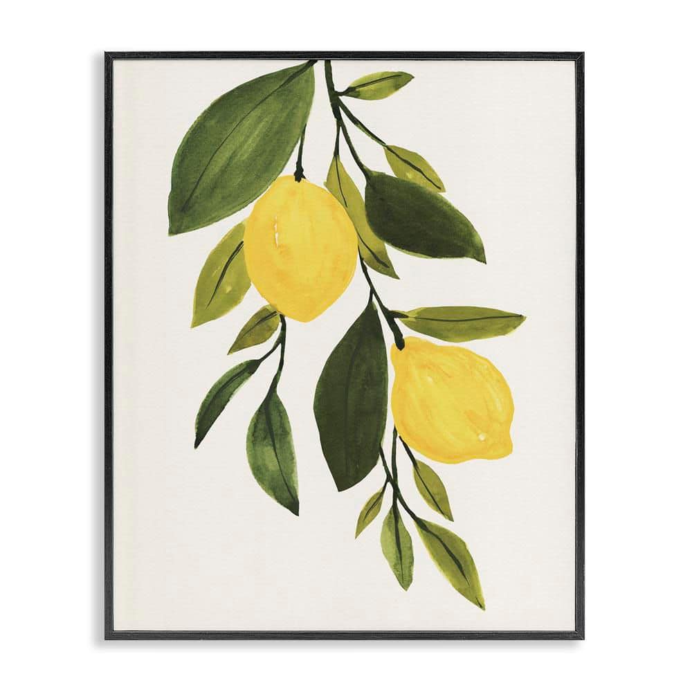 Simple Yellow Country Lemon Leaf by Annie Warren Black Framed Giclee Art Print Nature 11 in. x 14 in. price history on PriceWatchPro