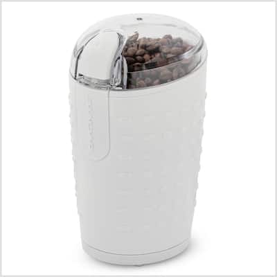 2.5 oz. White (CG225W) One-Touch Electric Coffee Grinder and Other Spices-Seeds with Nuts Grains-Stainless Steel Blades